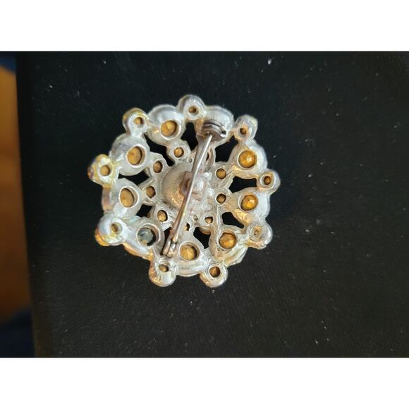 Vintage Jewelery Light Blue Rhinestone Pin Brooch - Picture 5 of 5